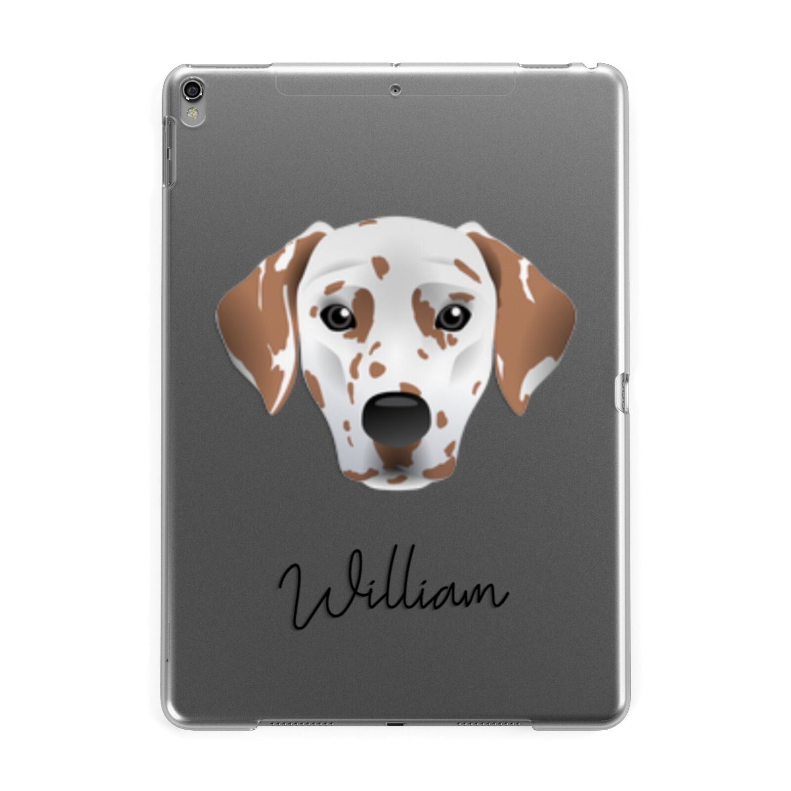 Dalmatian Personalised Apple iPad Grey Case