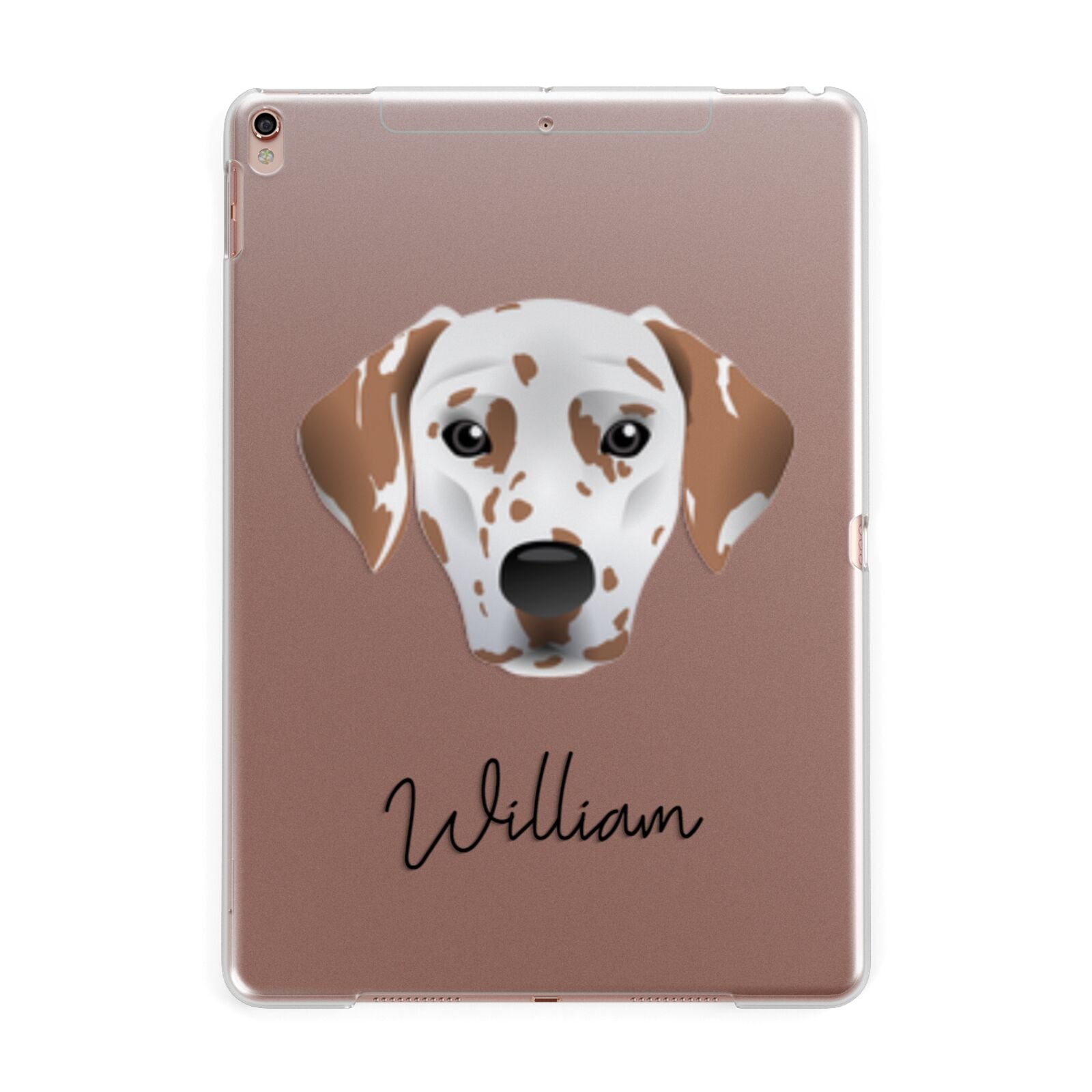 Dalmatian Personalised Apple iPad Rose Gold Case