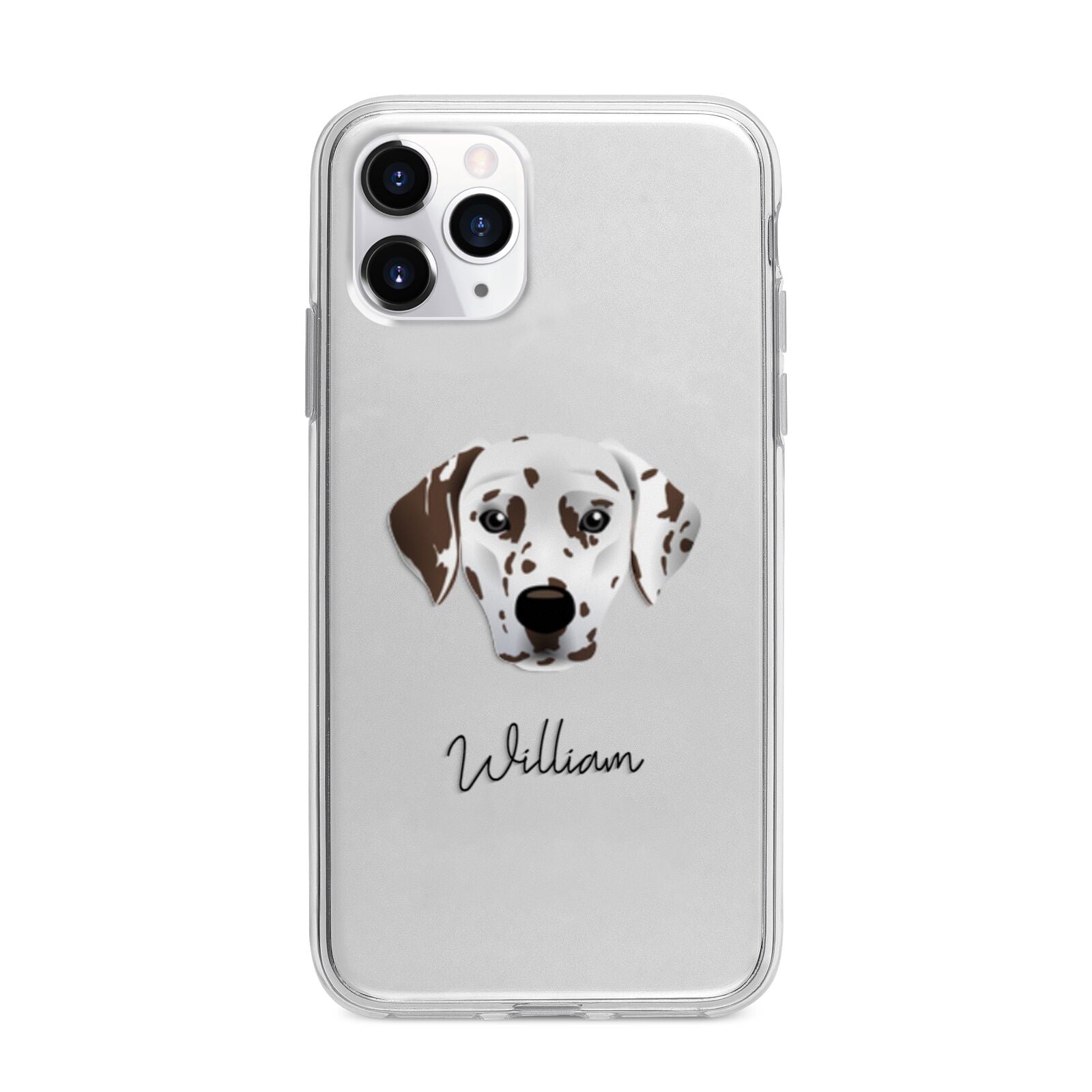 Dalmatian Personalised Apple iPhone 11 Pro Max in Silver with Bumper Case