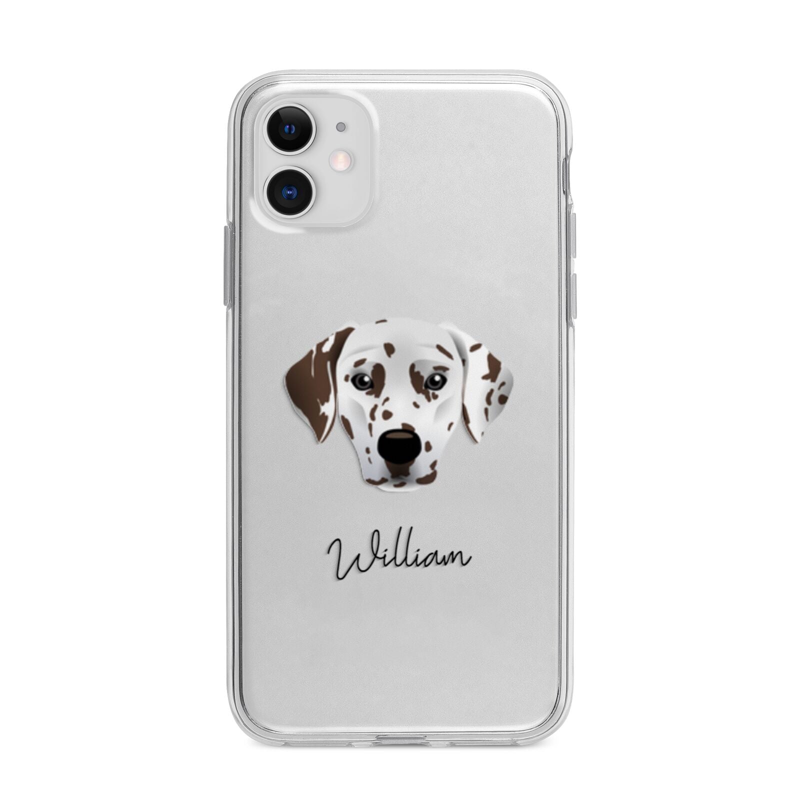 Dalmatian Personalised Apple iPhone 11 in White with Bumper Case