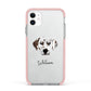 Dalmatian Personalised Apple iPhone 11 in White with Pink Impact Case