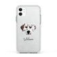 Dalmatian Personalised Apple iPhone 11 in White with White Impact Case