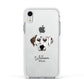 Dalmatian Personalised Apple iPhone XR Impact Case White Edge on Silver Phone