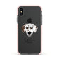 Dalmatian Personalised Apple iPhone Xs Impact Case Pink Edge on Black Phone
