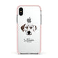 Dalmatian Personalised Apple iPhone Xs Impact Case Pink Edge on Silver Phone
