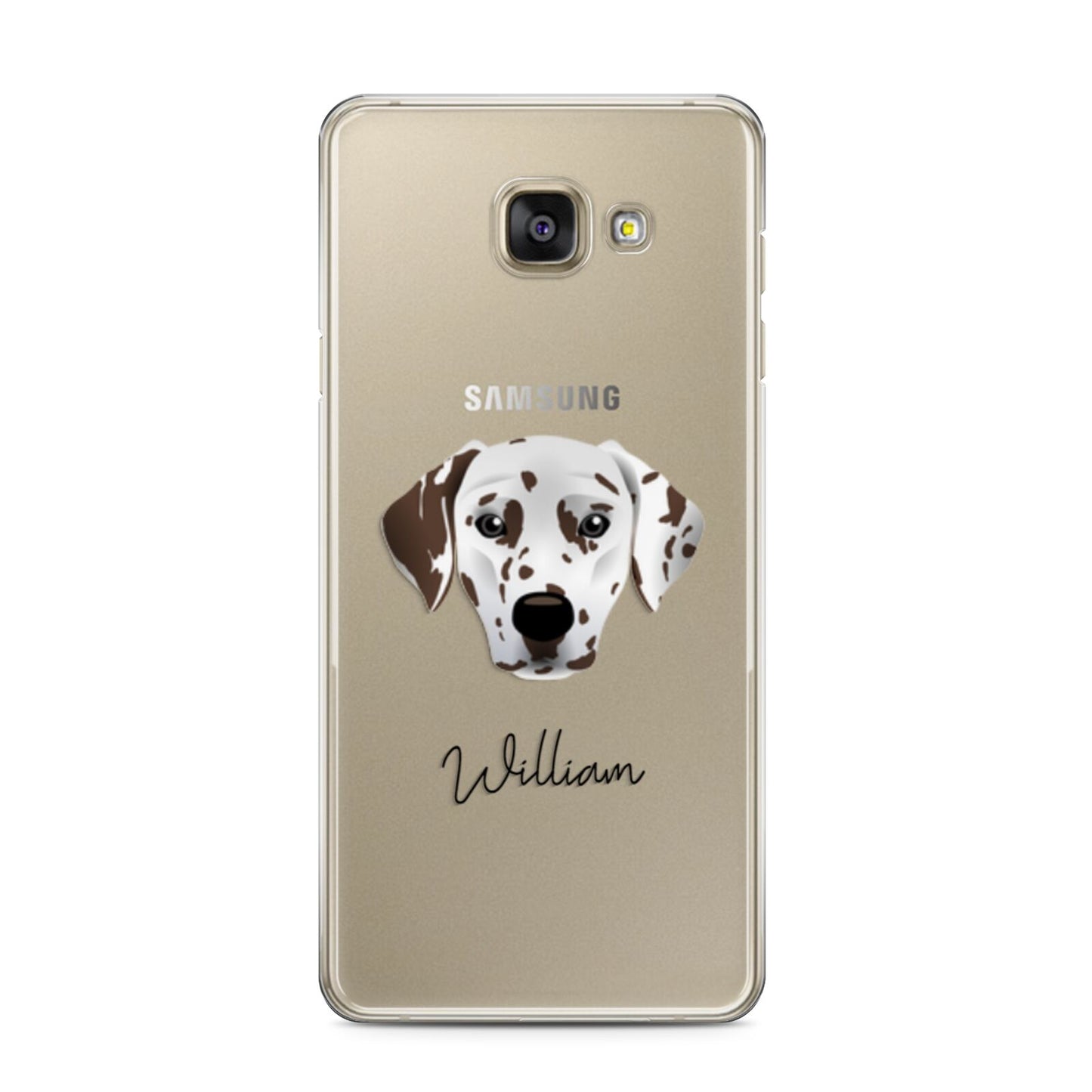 Dalmatian Personalised Samsung Galaxy A3 2016 Case on gold phone