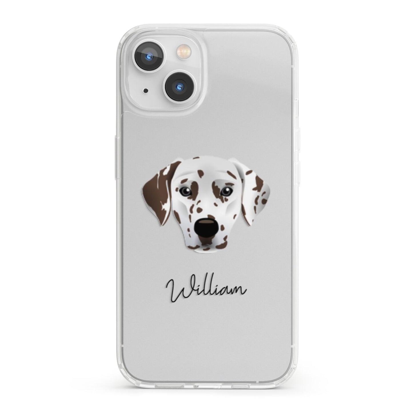 Dalmatian Personalised iPhone 13 Clear Bumper Case