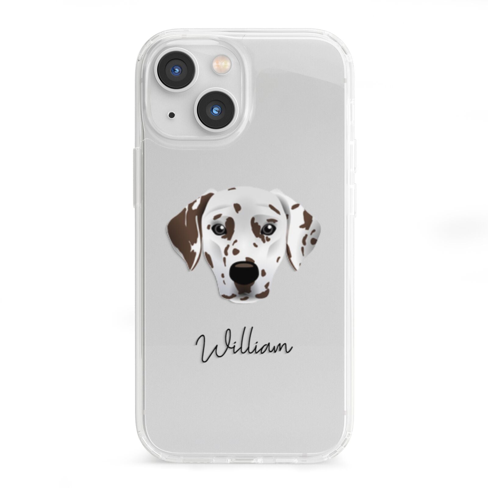 Dalmatian Personalised iPhone 13 Mini Clear Bumper Case