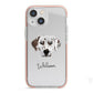 Dalmatian Personalised iPhone 13 Mini TPU Impact Case with Pink Edges