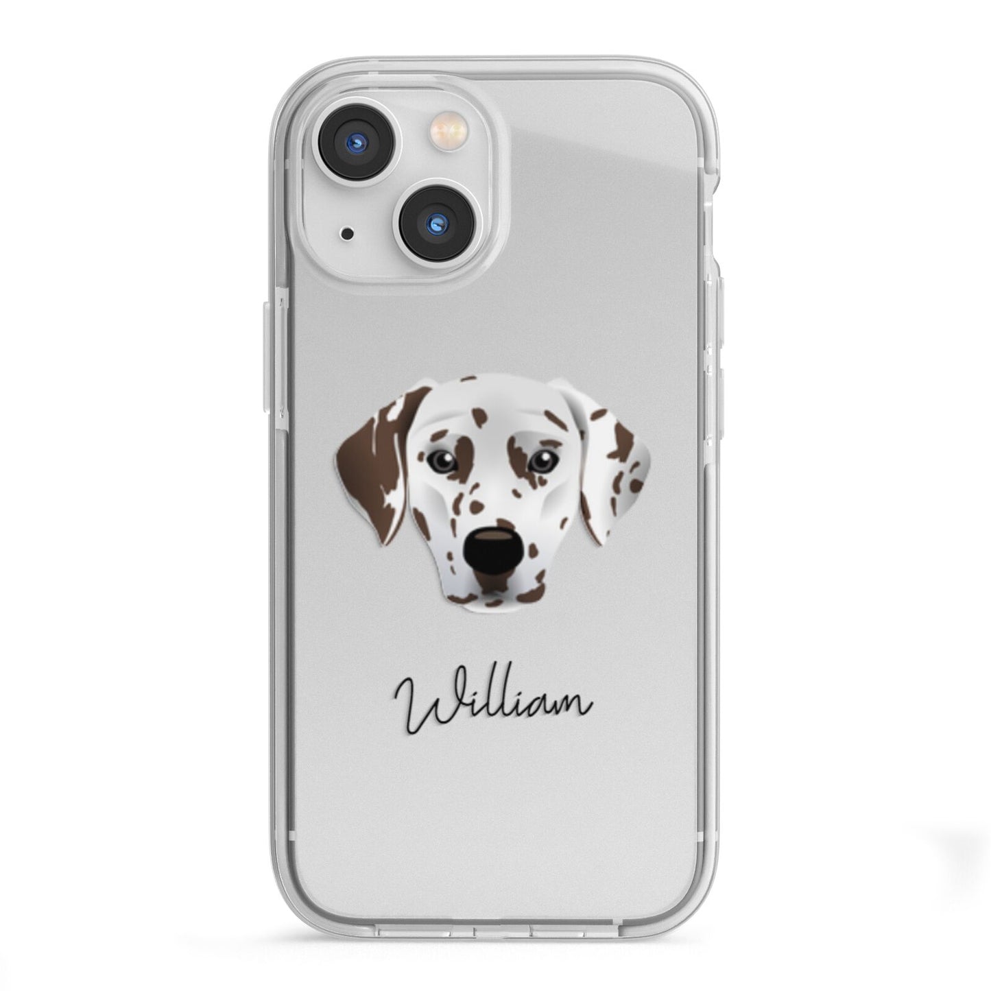 Dalmatian Personalised iPhone 13 Mini TPU Impact Case with White Edges
