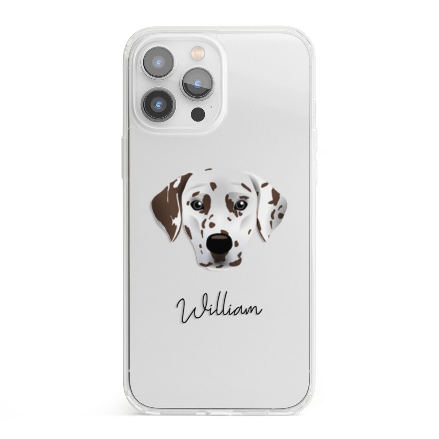 Dalmatian Personalised iPhone 13 Pro Max Clear Bumper Case