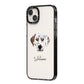 Dalmatian Personalised iPhone 14 Plus Black Impact Case Side Angle on Silver phone