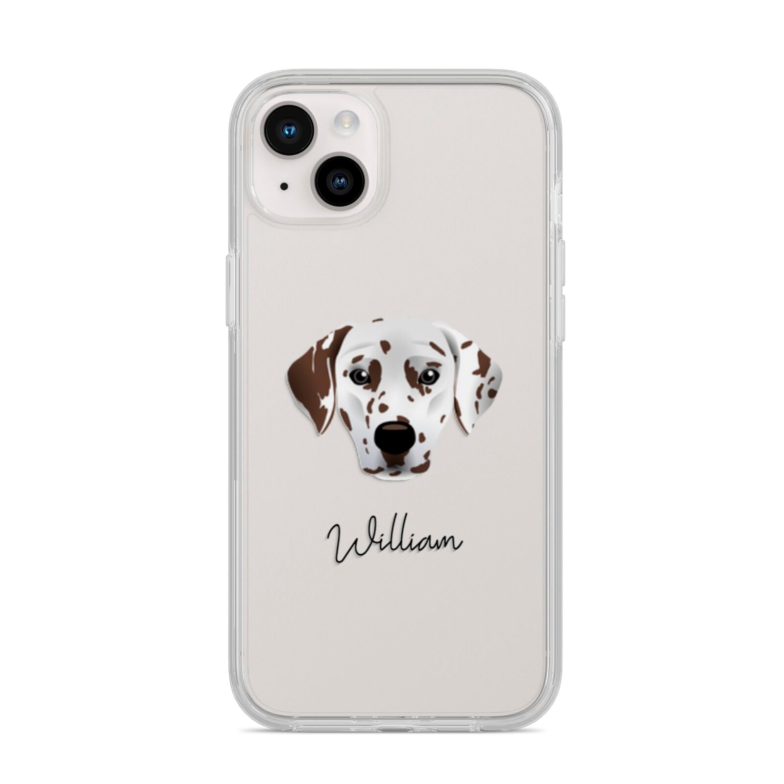Dalmatian Personalised iPhone 14 Plus Clear Tough Case Starlight