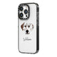 Dalmatian Personalised iPhone 14 Pro Black Impact Case Side Angle on Silver phone