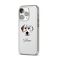 Dalmatian Personalised iPhone 14 Pro Clear Tough Case Silver Angled Image