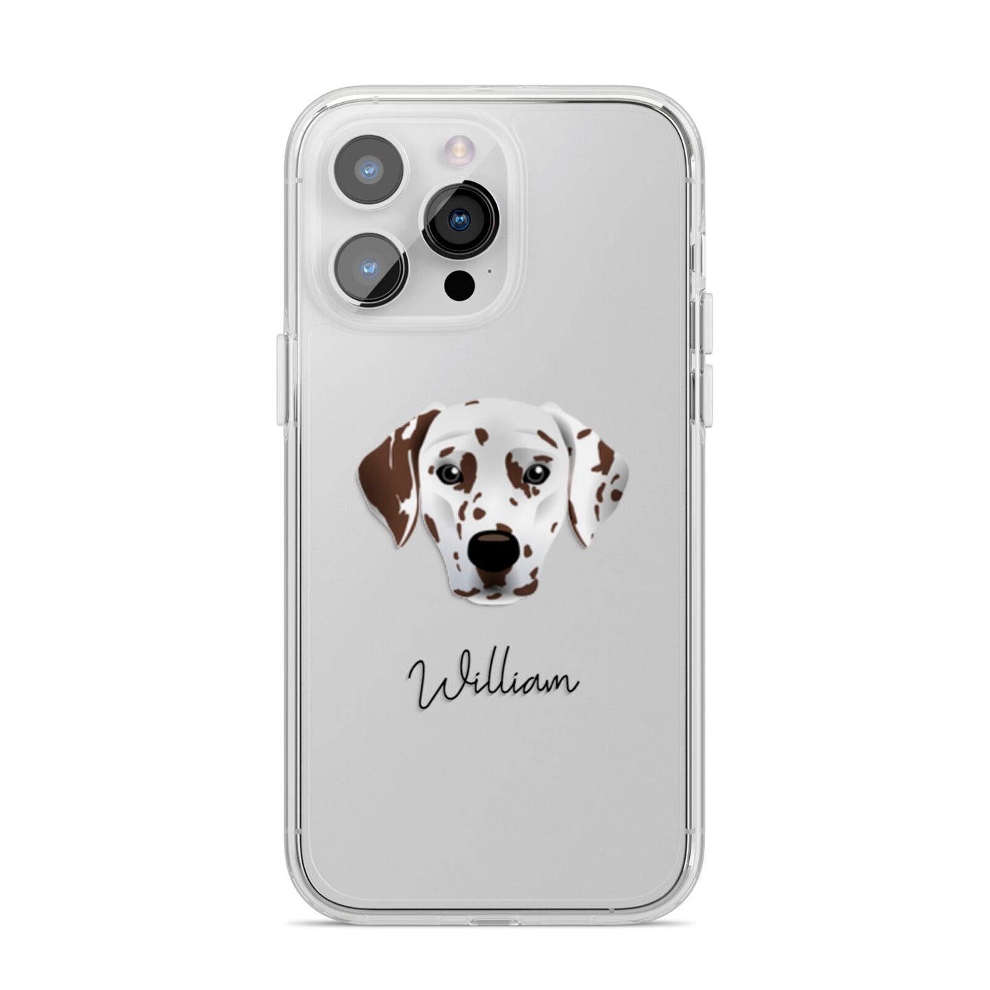 Dalmatian Personalised iPhone 14 Pro Max Clear Tough Case Silver