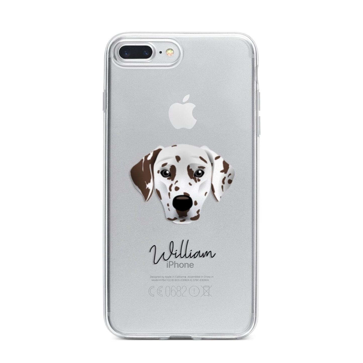 Dalmatian Personalised iPhone 7 Plus Bumper Case on Silver iPhone