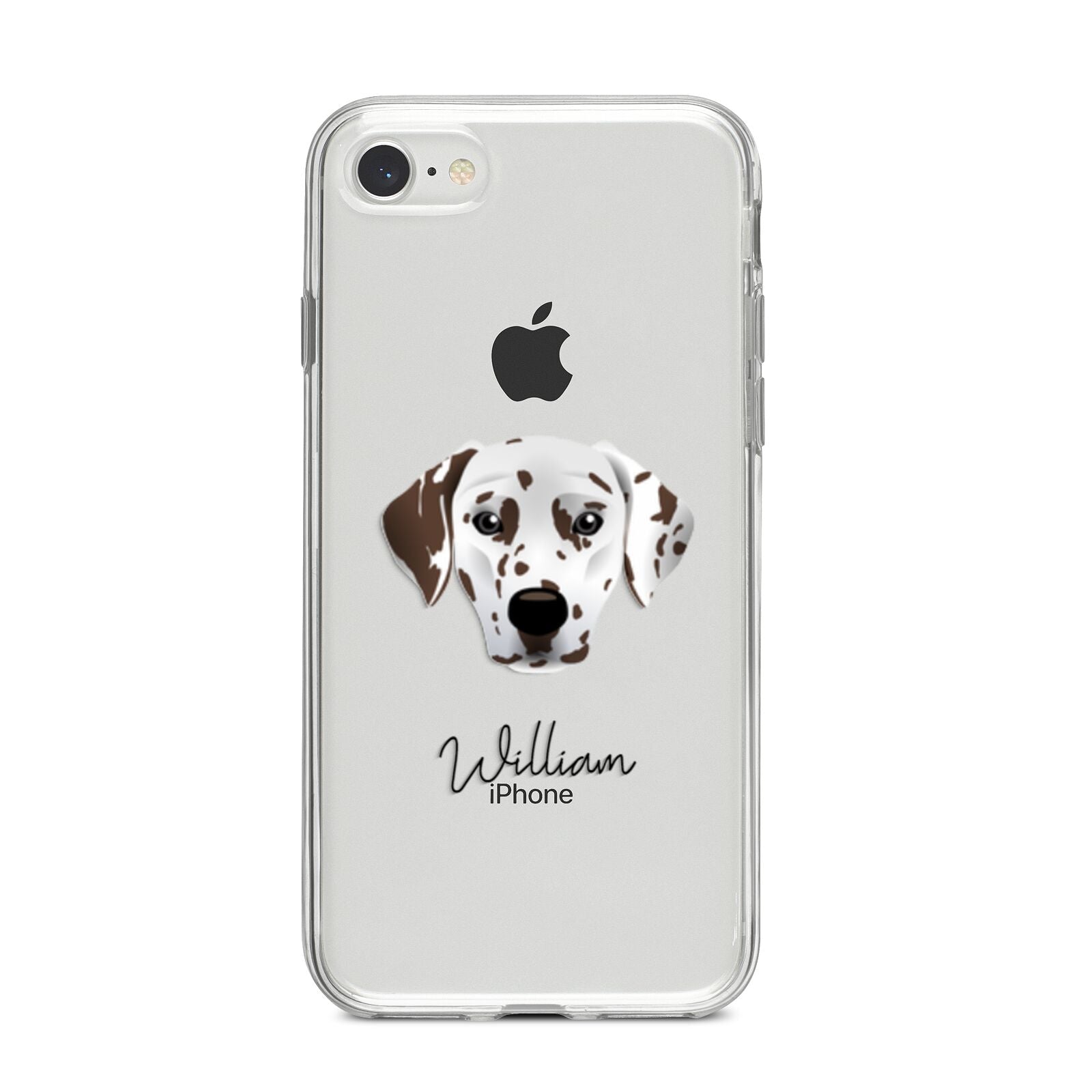 Dalmatian Personalised iPhone 8 Bumper Case on Silver iPhone