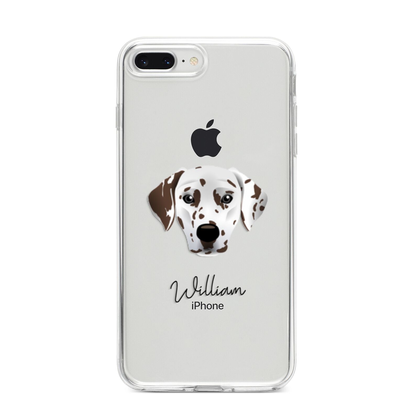 Dalmatian Personalised iPhone 8 Plus Bumper Case on Silver iPhone