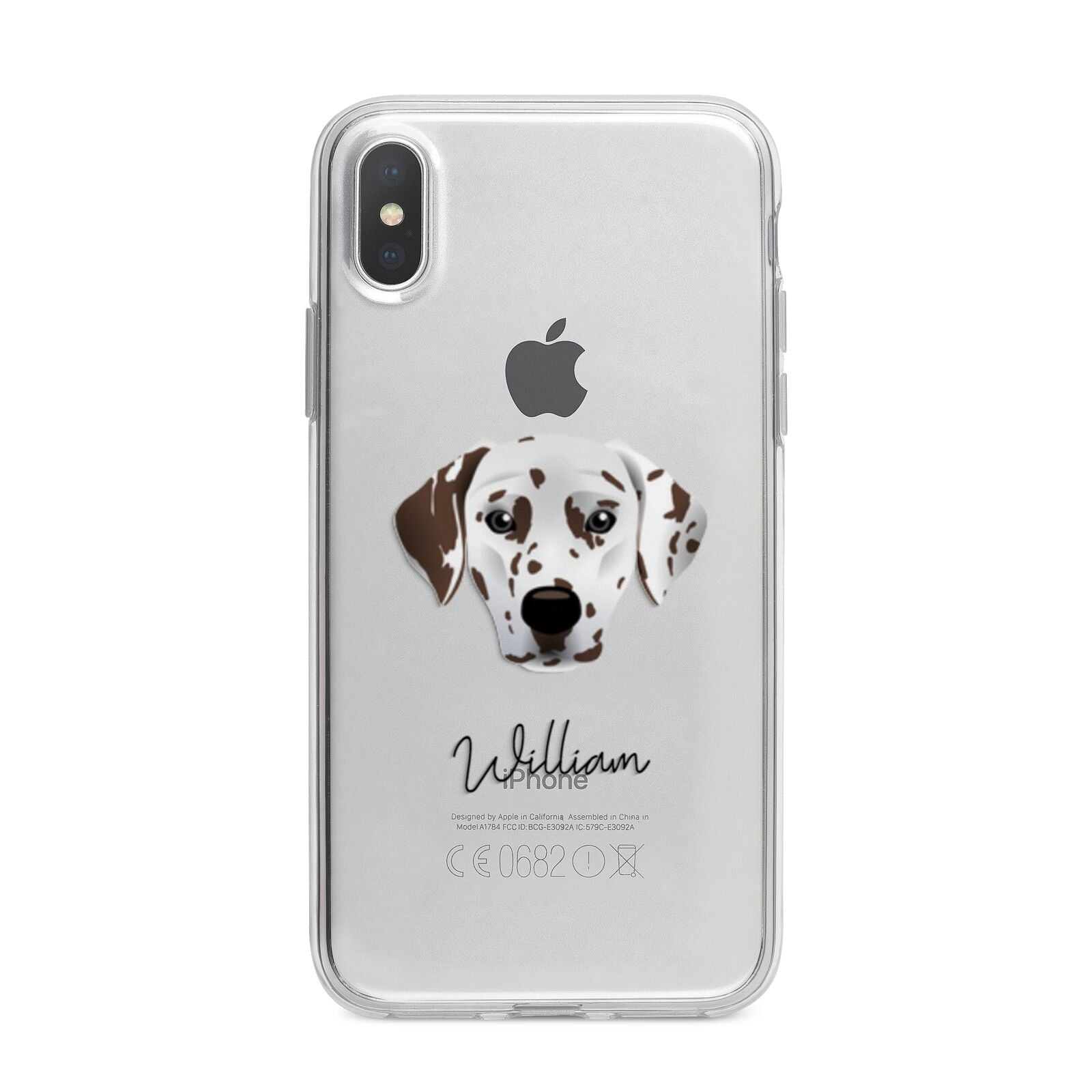 Dalmatian Personalised iPhone X Bumper Case on Silver iPhone Alternative Image 1
