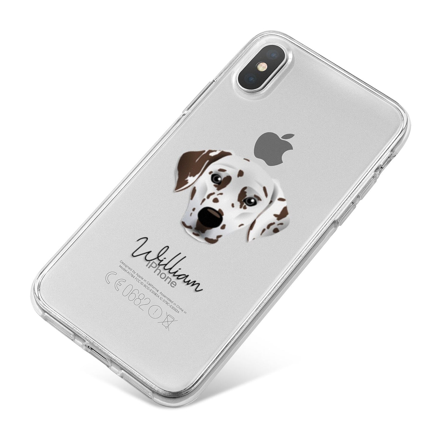 Dalmatian Personalised iPhone X Bumper Case on Silver iPhone