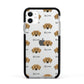 Dameranian Icon with Name Apple iPhone 11 in White with Black Impact Case