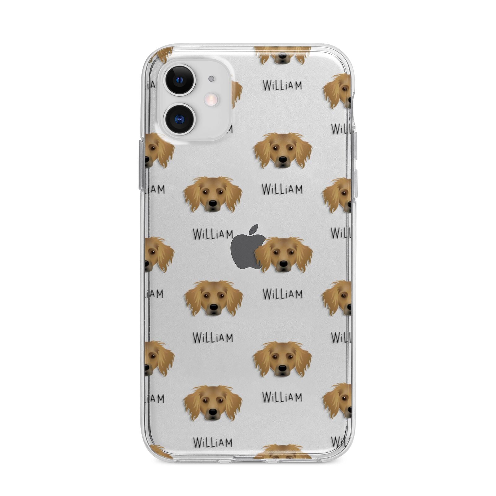 Dameranian Icon with Name Apple iPhone 11 in White with Bumper Case