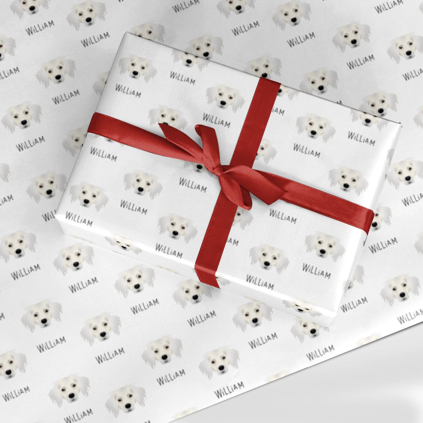 Dameranian Icon with Name Custom Wrapping Paper