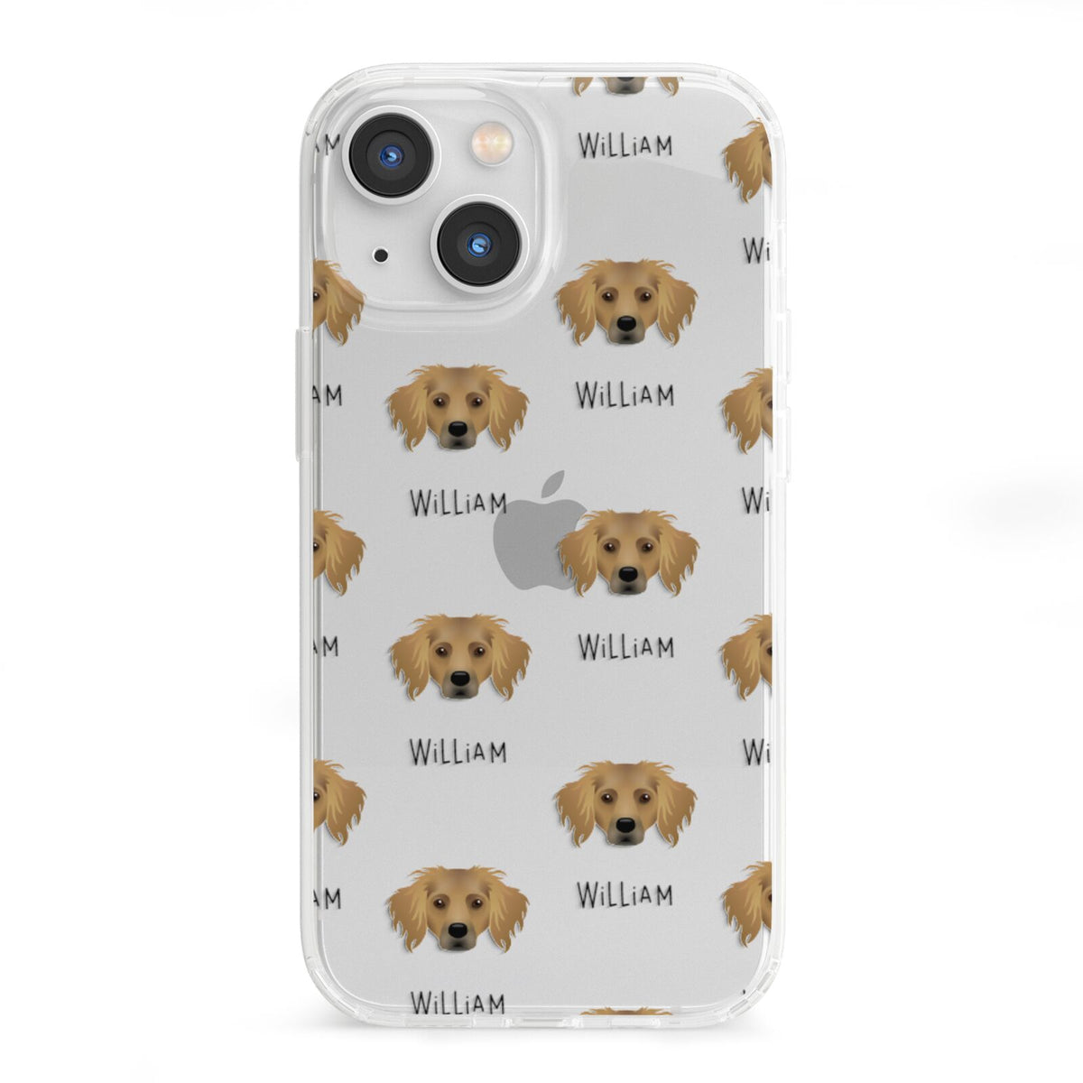 Dameranian Icon with Name iPhone 13 Mini Clear Bumper Case