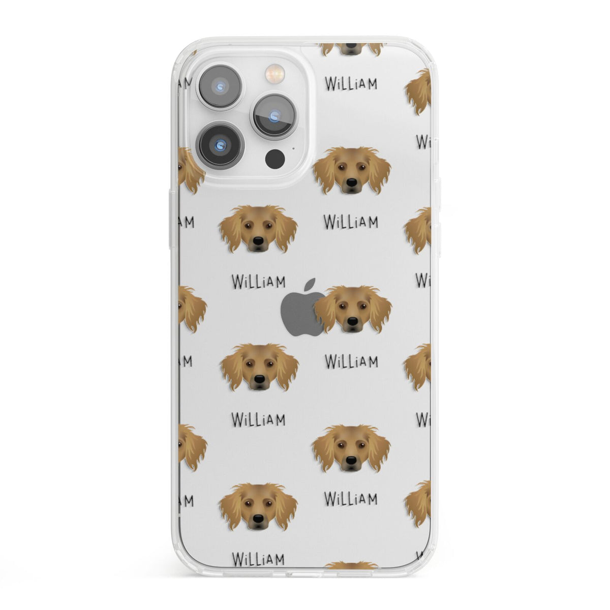 Dameranian Icon with Name iPhone 13 Pro Max Clear Bumper Case
