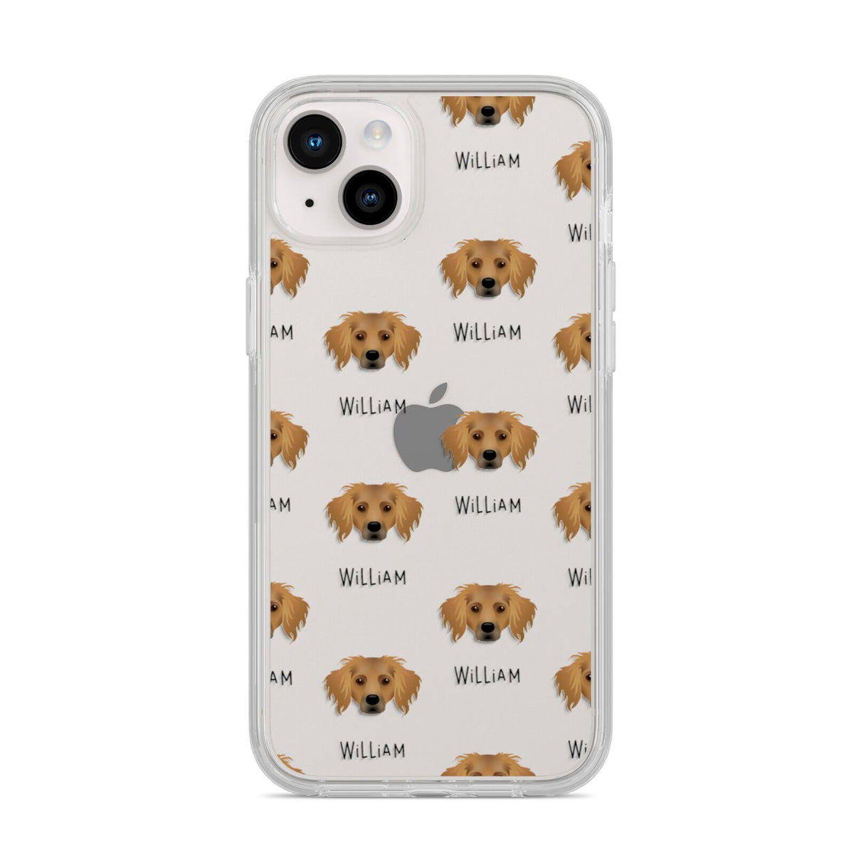 Dameranian Icon with Name iPhone 14 Plus Clear Tough Case Starlight