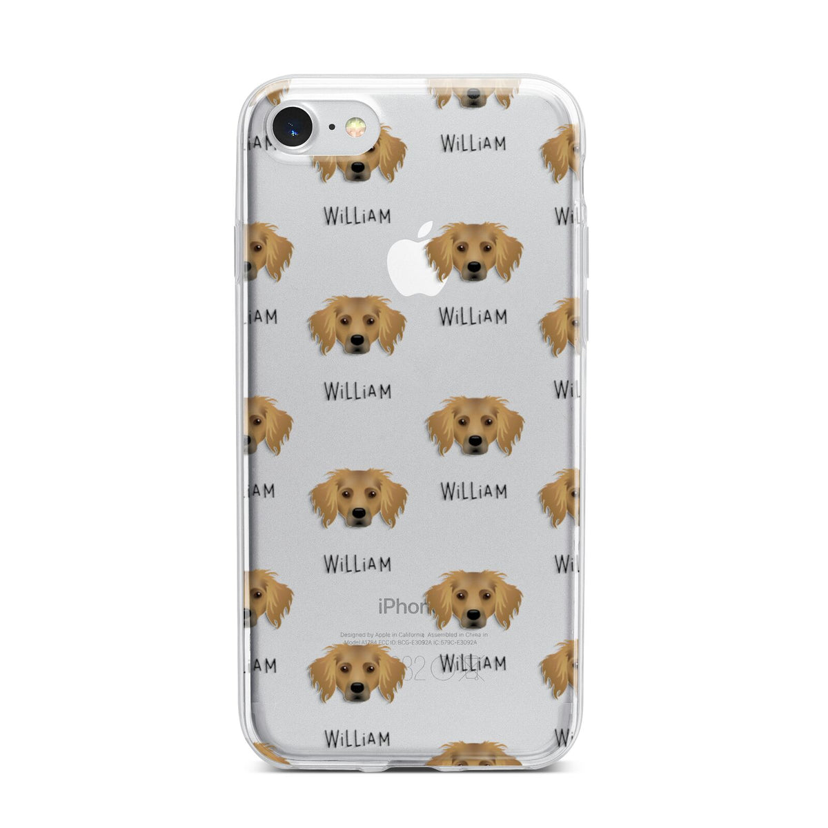 Dameranian Icon with Name iPhone 7 Bumper Case on Silver iPhone