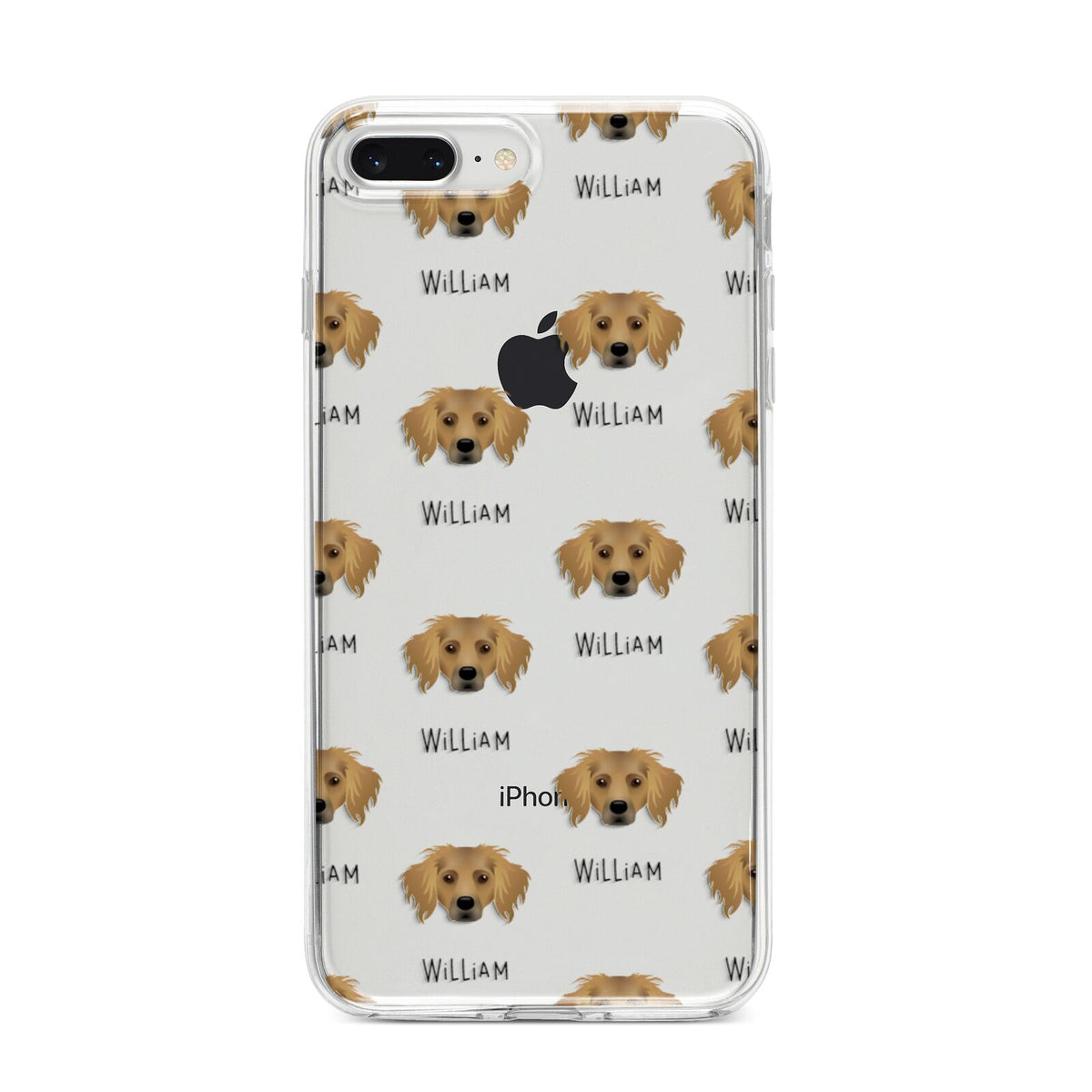 Dameranian Icon with Name iPhone 8 Plus Bumper Case on Silver iPhone