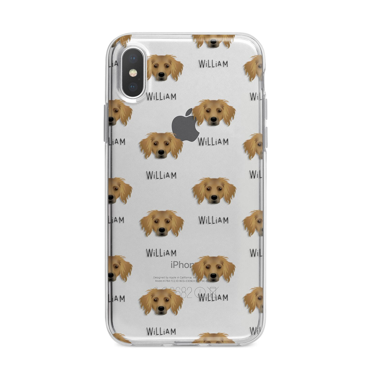 Dameranian Icon with Name iPhone X Bumper Case on Silver iPhone Alternative Image 1