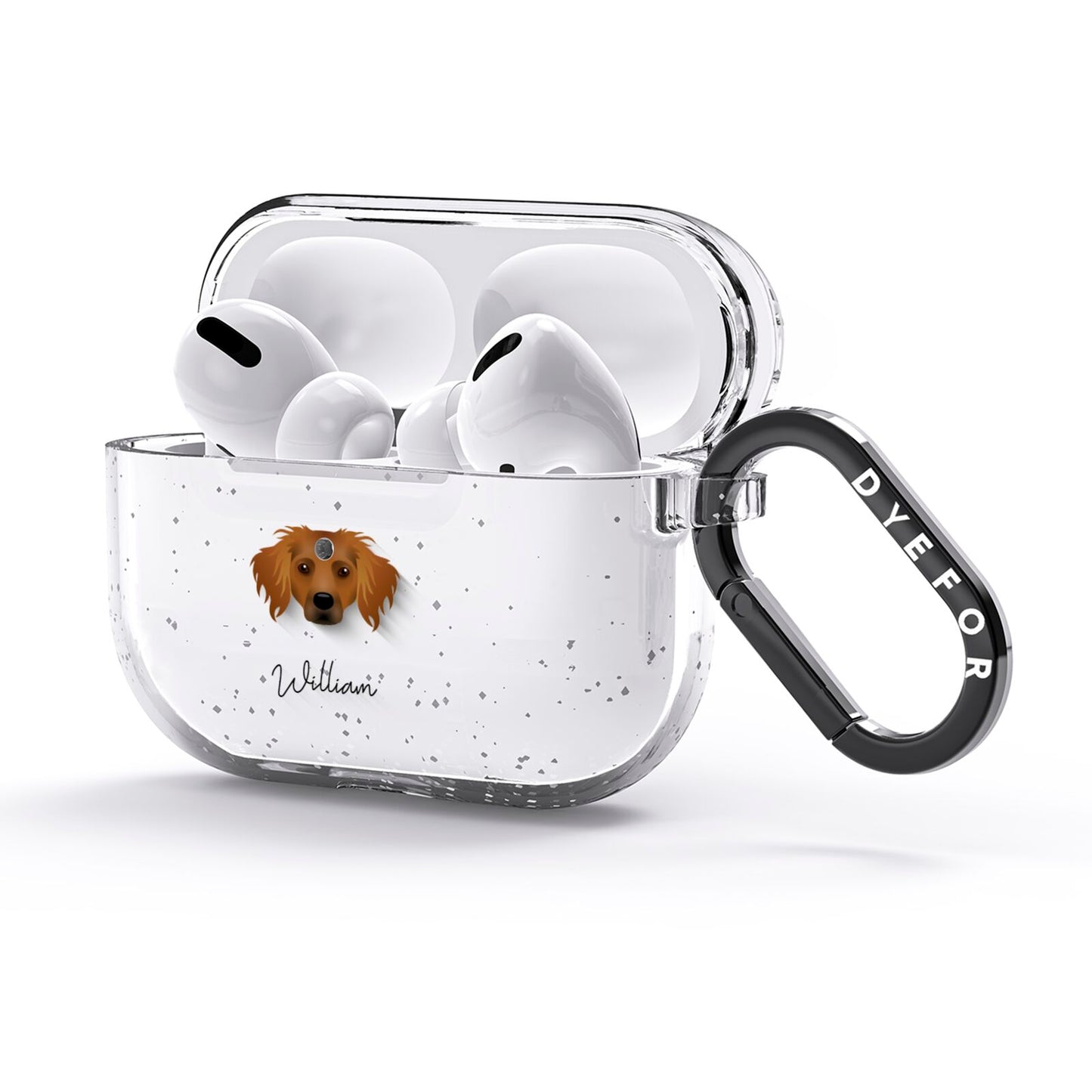 Dameranian Personalised AirPods Glitter Case 3rd Gen Side Image