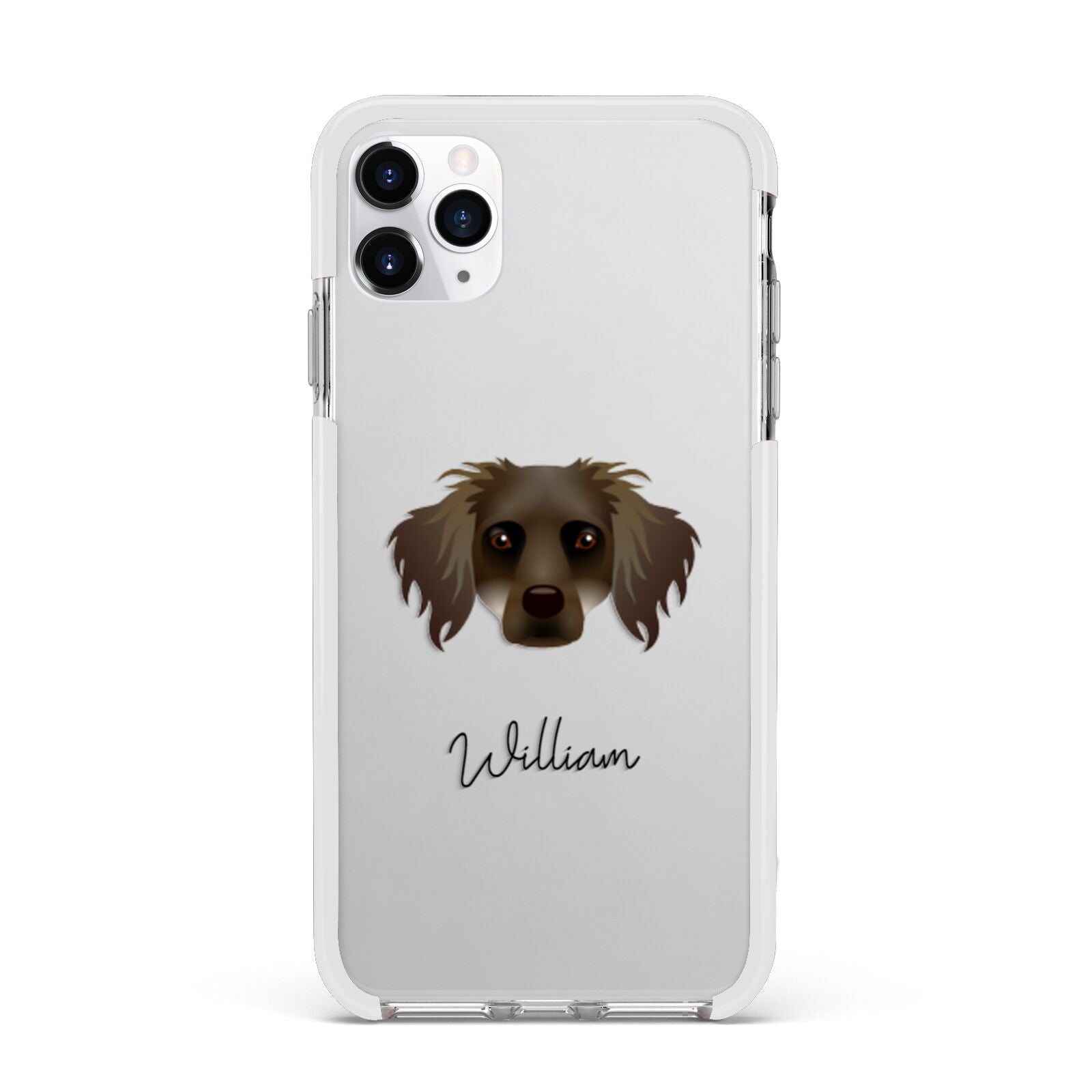 Dameranian Personalised Apple iPhone 11 Pro Max in Silver with White Impact Case