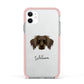 Dameranian Personalised Apple iPhone 11 in White with Pink Impact Case