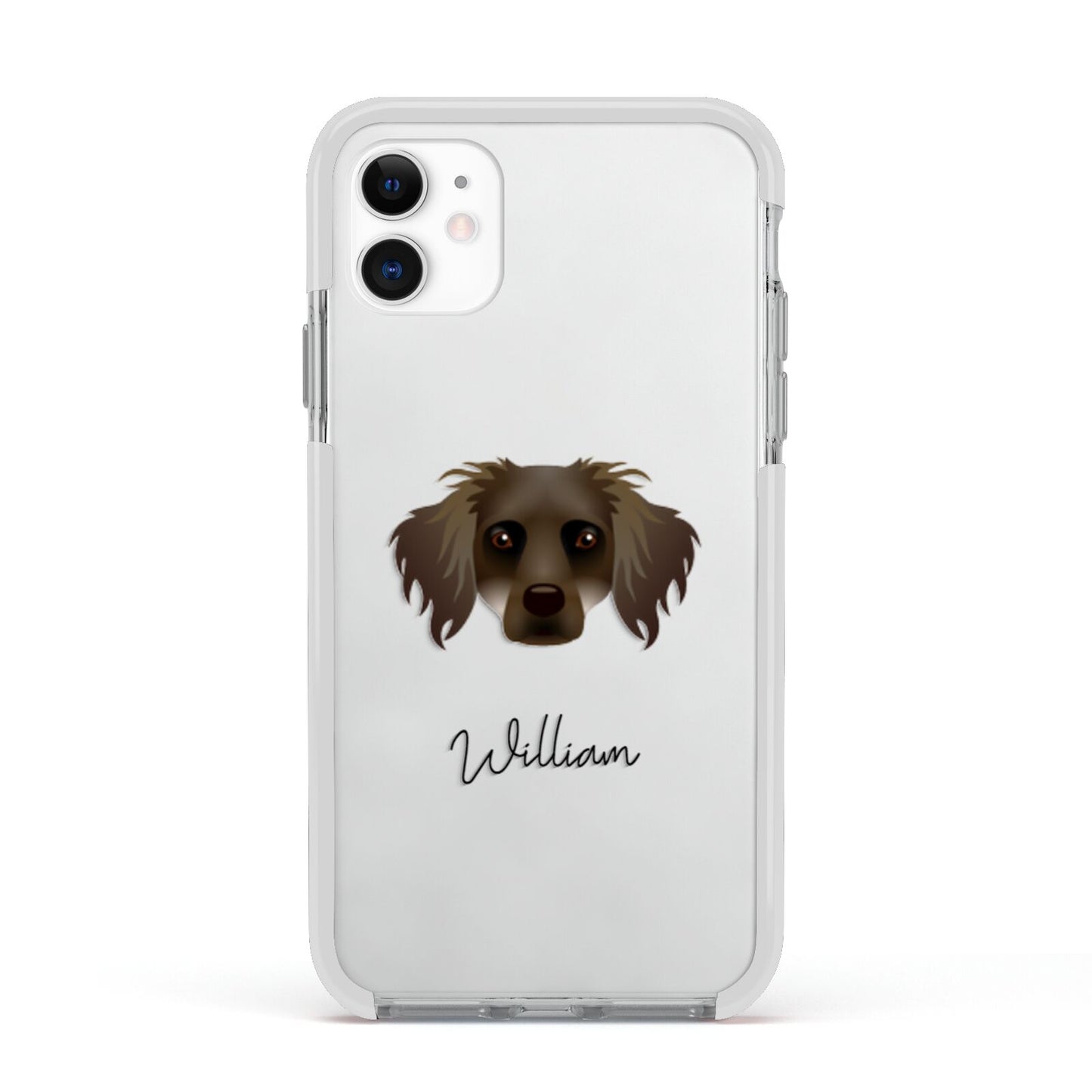 Dameranian Personalised Apple iPhone 11 in White with White Impact Case