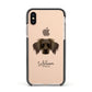 Dameranian Personalised Apple iPhone Xs Impact Case Black Edge on Gold Phone