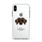 Dameranian Personalised Apple iPhone Xs Impact Case White Edge on Silver Phone
