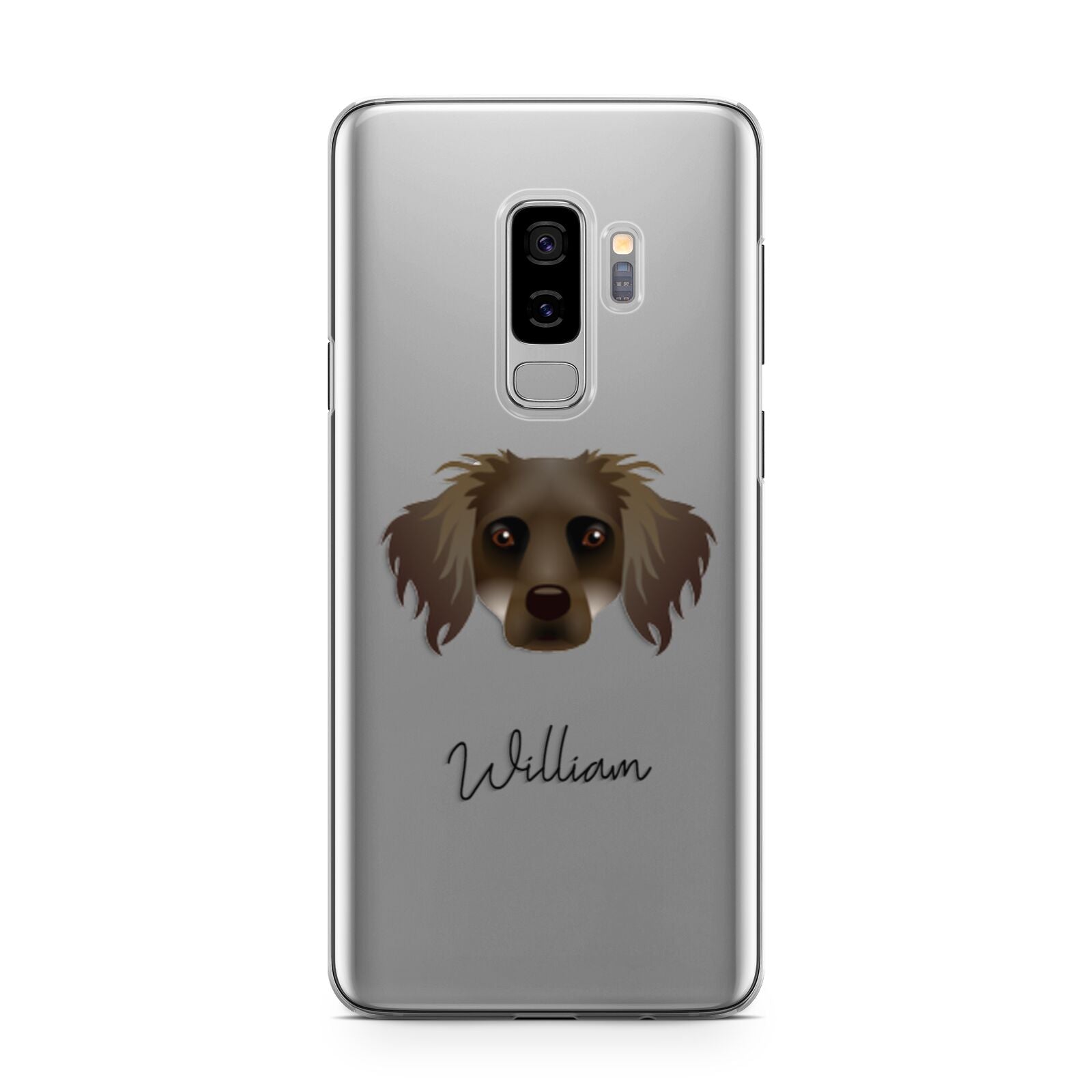Dameranian Personalised Samsung Galaxy S9 Plus Case on Silver phone