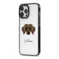 Dameranian Personalised iPhone 13 Pro Max Black Impact Case Side Angle on Silver phone
