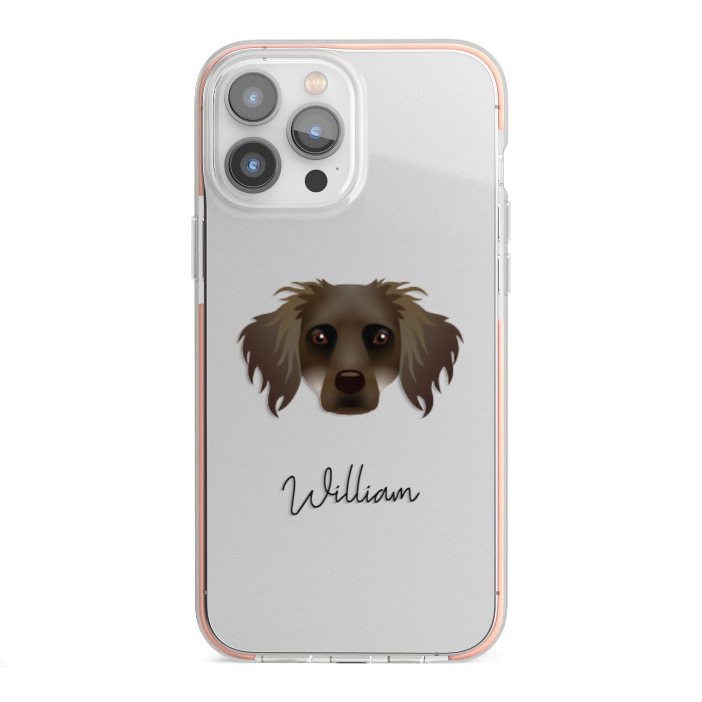 Dameranian Personalised iPhone 13 Pro Max TPU Impact Case with Pink Edges