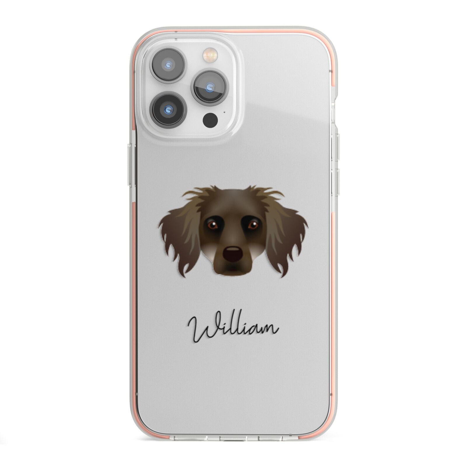 Dameranian Personalised iPhone 13 Pro Max TPU Impact Case with Pink Edges