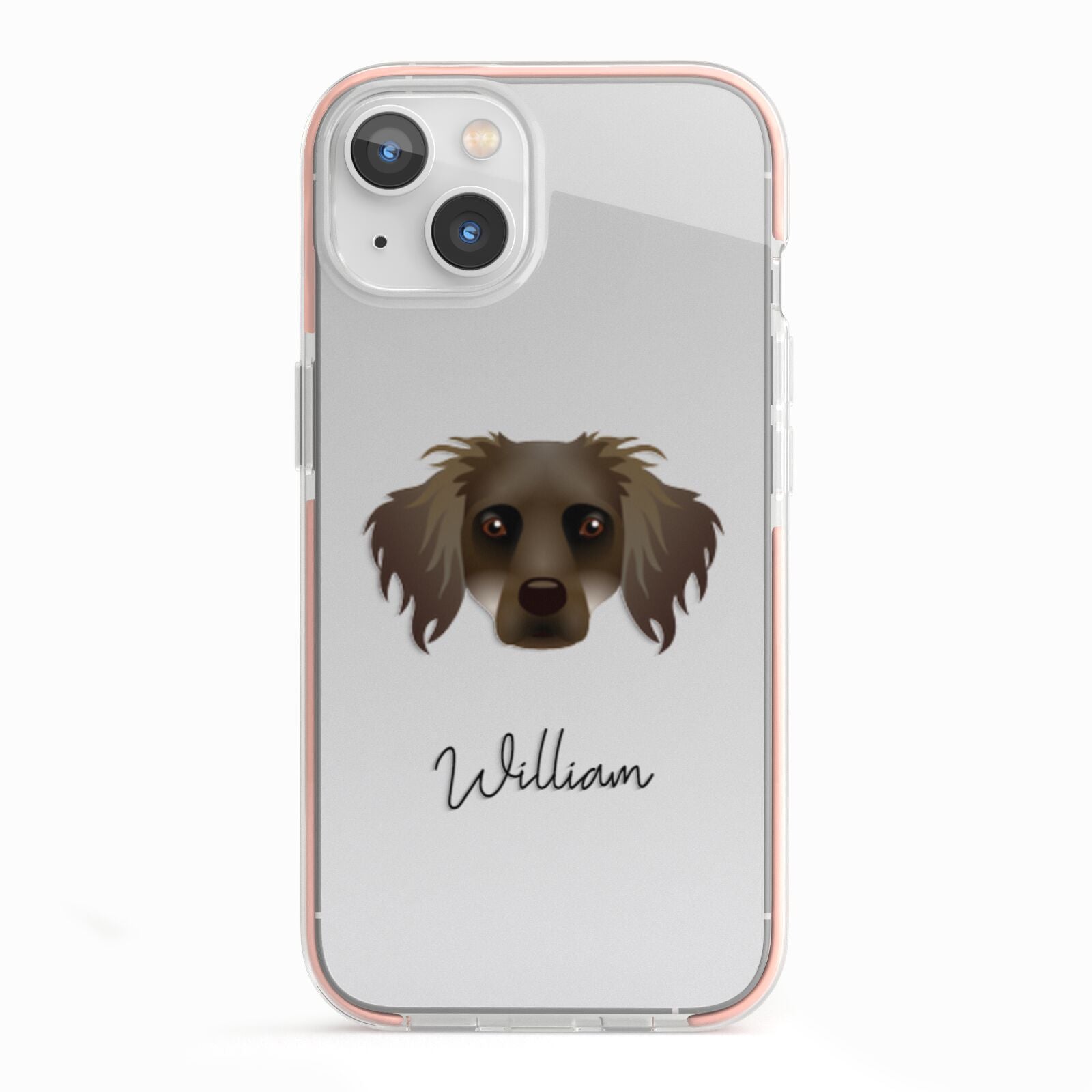 Dameranian Personalised iPhone 13 TPU Impact Case with Pink Edges