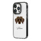 Dameranian Personalised iPhone 14 Pro Black Impact Case Side Angle on Silver phone