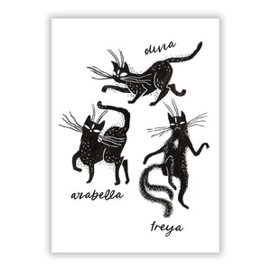 Dancing Cats Halloween Greetings Card