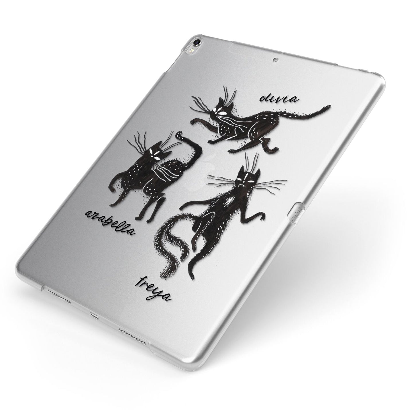 Dancing Cats Halloween Apple iPad Case on Silver iPad Side View