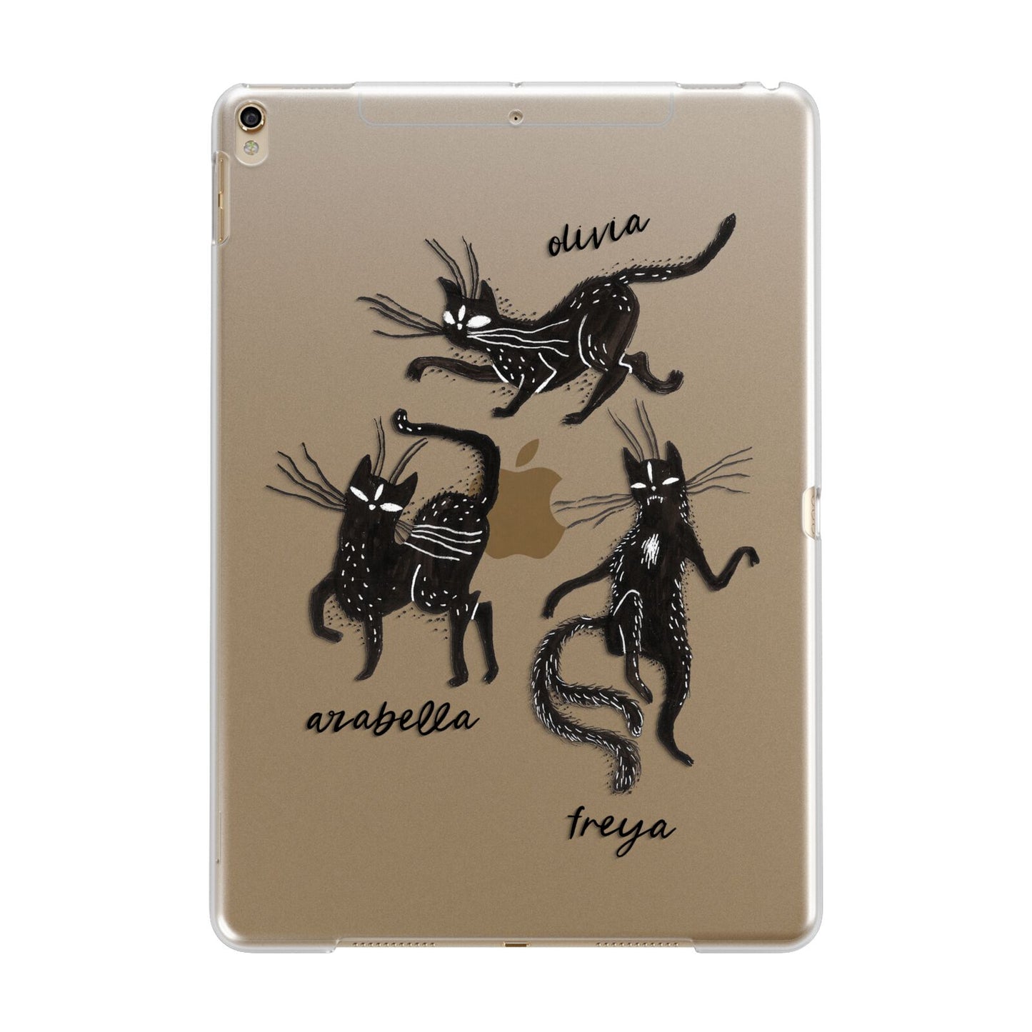 Dancing Cats Halloween Apple iPad Gold Case