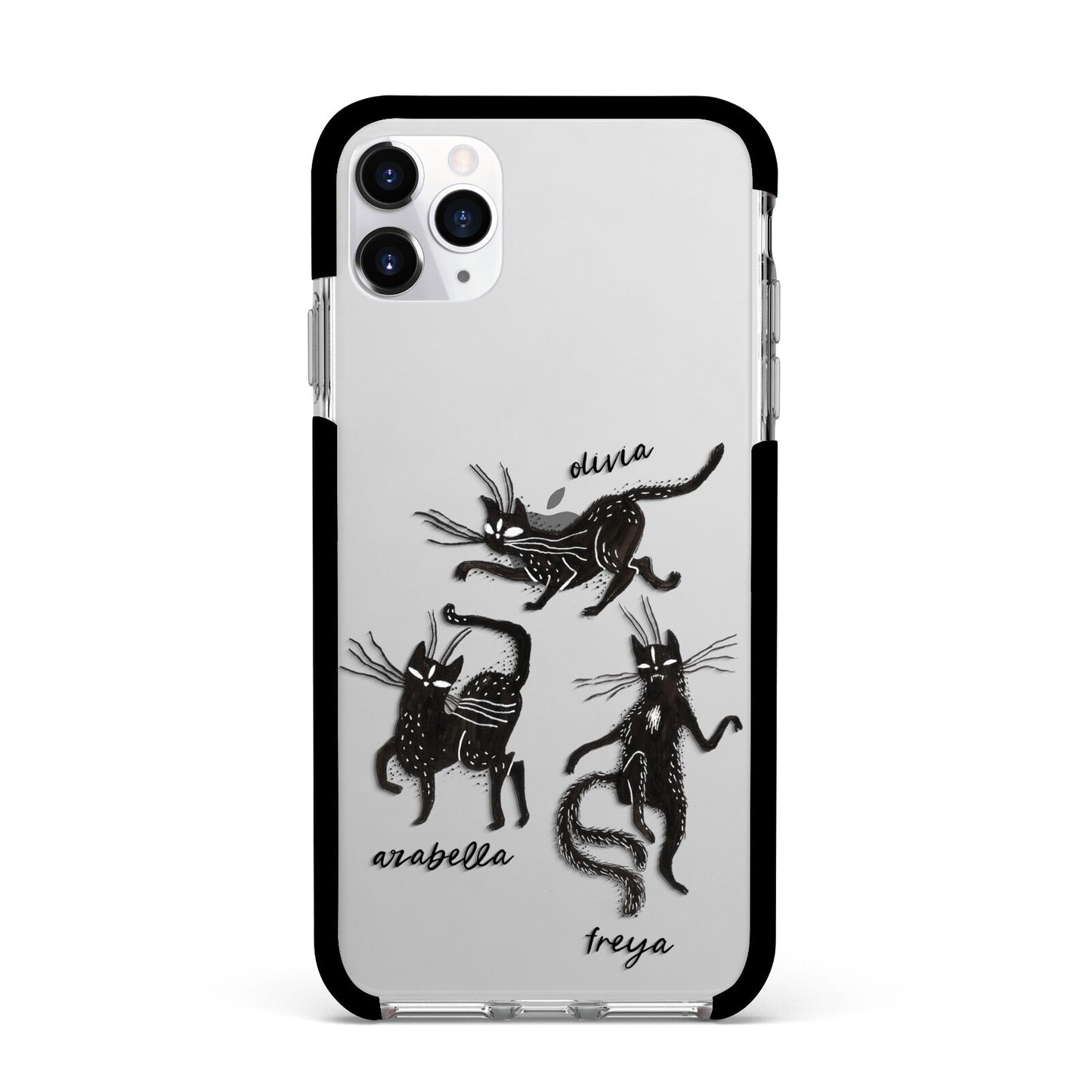 Dancing Cats Halloween Apple iPhone 11 Pro Max in Silver with Black Impact Case